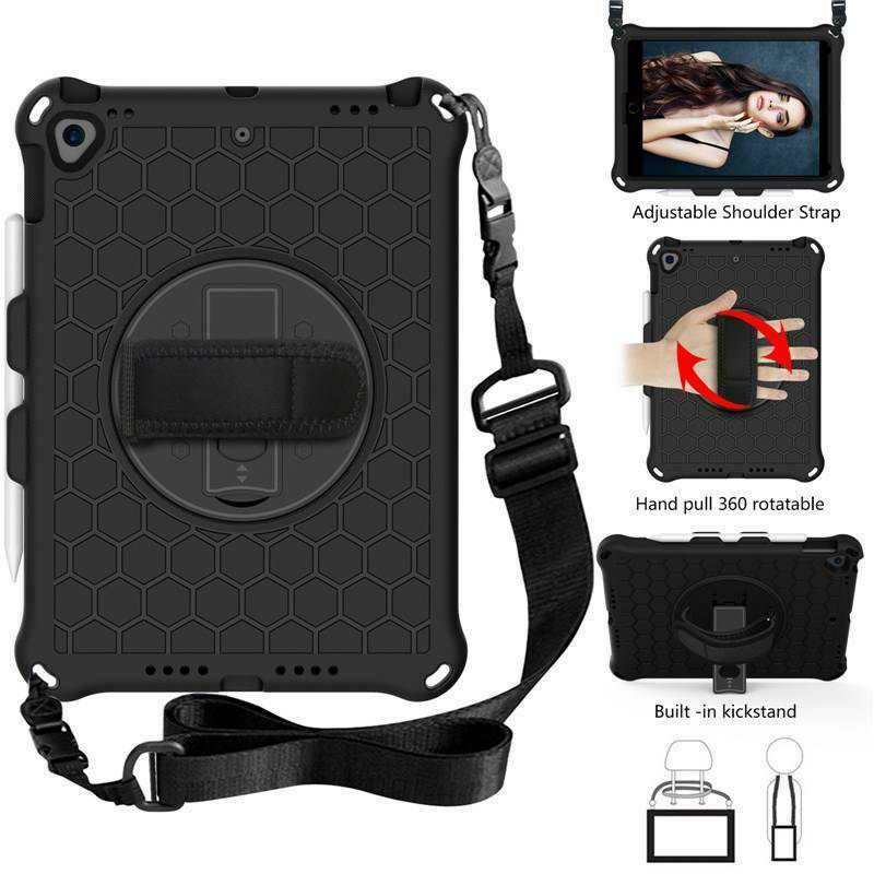 Fr iPad 5/6/7/8/9th Gen Mini Air 4 5 Pro 11 Kids Shockproof Rotating Case Cover-