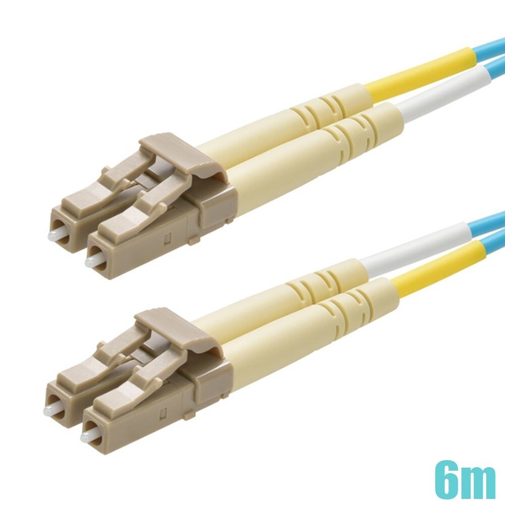 6M LC UPC to LC UPC Fiber Optic OM3 Duplex 50/125 MultiMode Optical Patch Cable