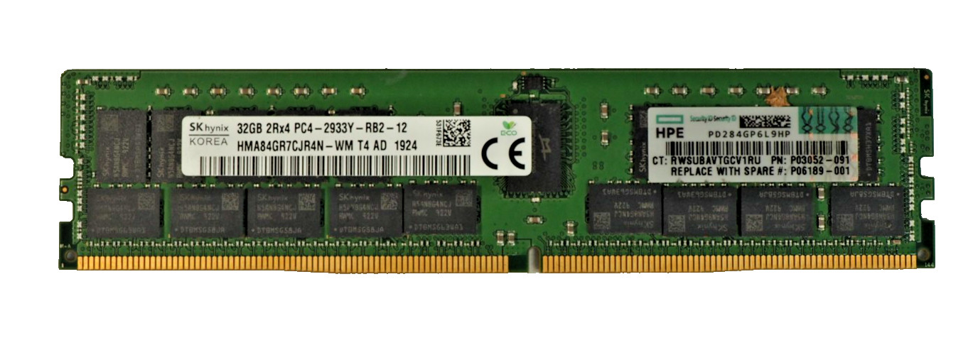 SKhynix 32GB 2Rx4 PC4-2933Y HMA84GR7CJR4N-WM ECC REG Server Memory RAM