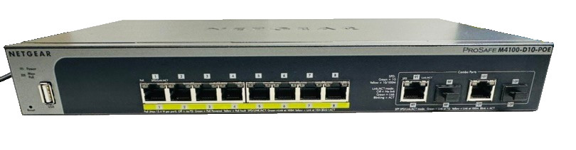 Layer 2 NETGEAR M4100-D10-POE Managed PoE Switch Factory Reset Tested w/ PSU