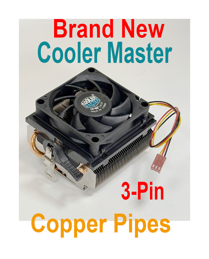 Cooler Master AM2/AM3 CPU Cooling Fan 3-Pin Copper Heatpipe Heatsink