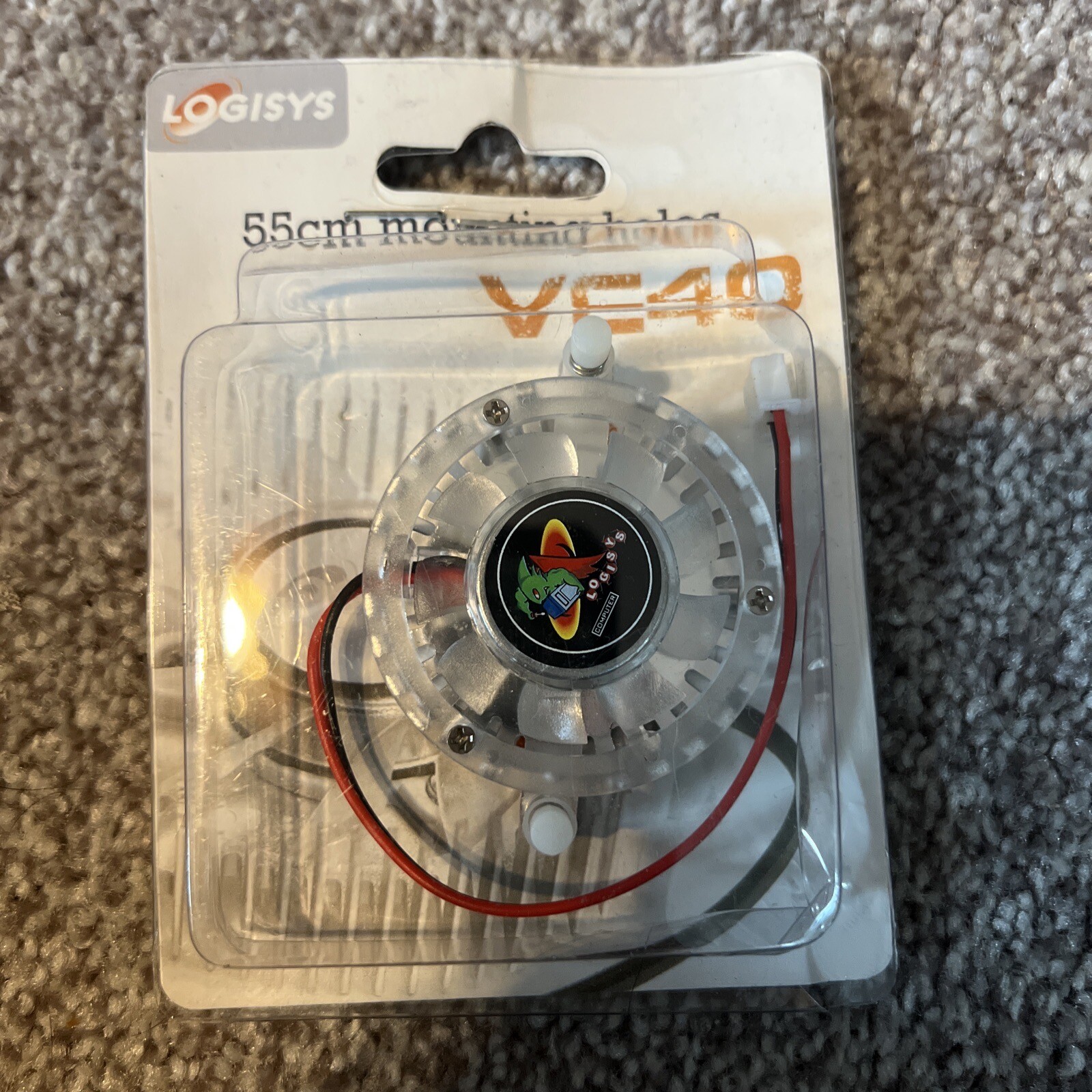 NEW Logisys VC40 40mm 2pin VGA Card Cooler fan w/ 55mm Mounting Holes + Paste