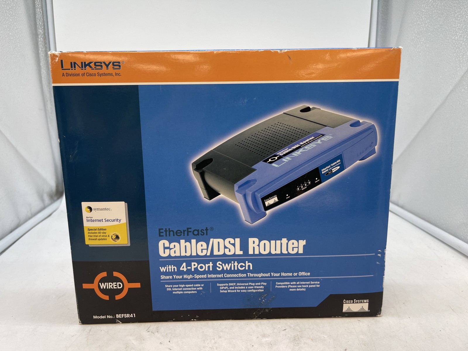 Linksys Etherfast BEFSR41 Cable/DSL Router with 4-Port Switch - Free S/H