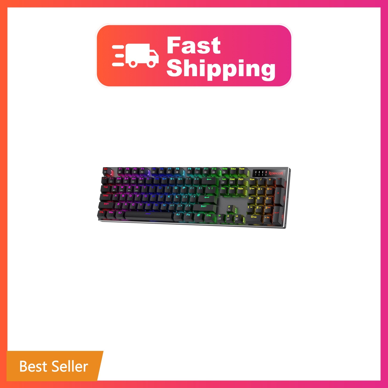 Redragon K556 PRO Wireless RGB Mechanical Gaming Keyboard, 104-Key Aluminum |...