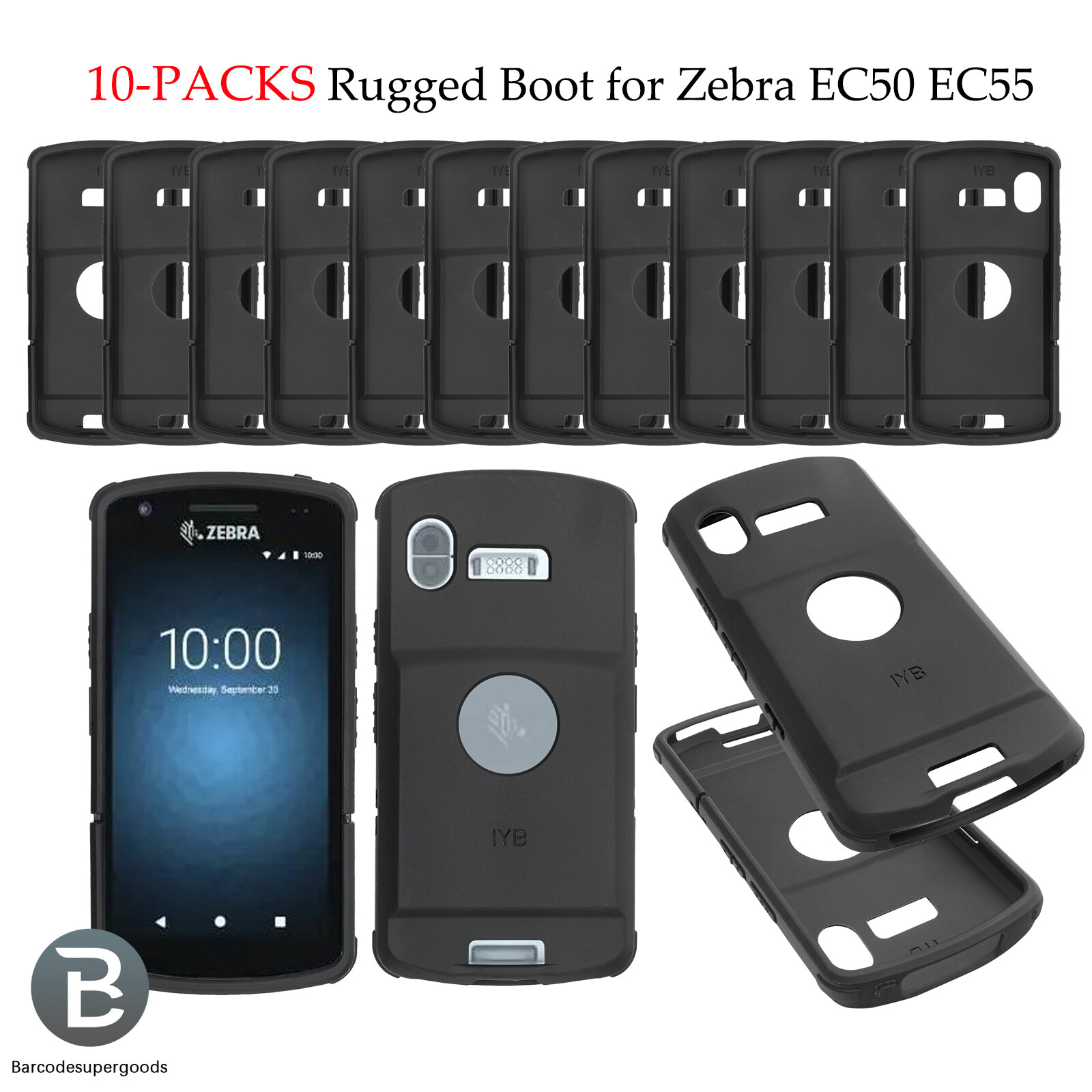 10-Packs Protective Cover Case Rugged Boot for Zebra EC50 EC55 handheld Scanner 
