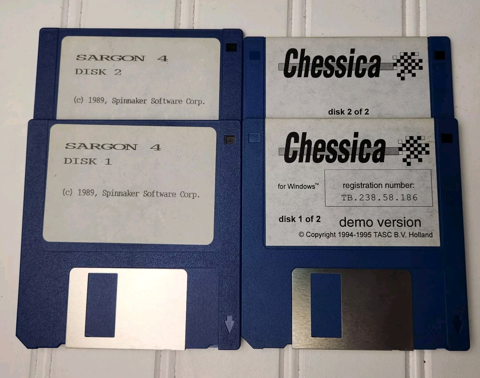 Sargon 4 Chess 1989+ Chessica  IBM Software PC Game Rare 3.5" disks