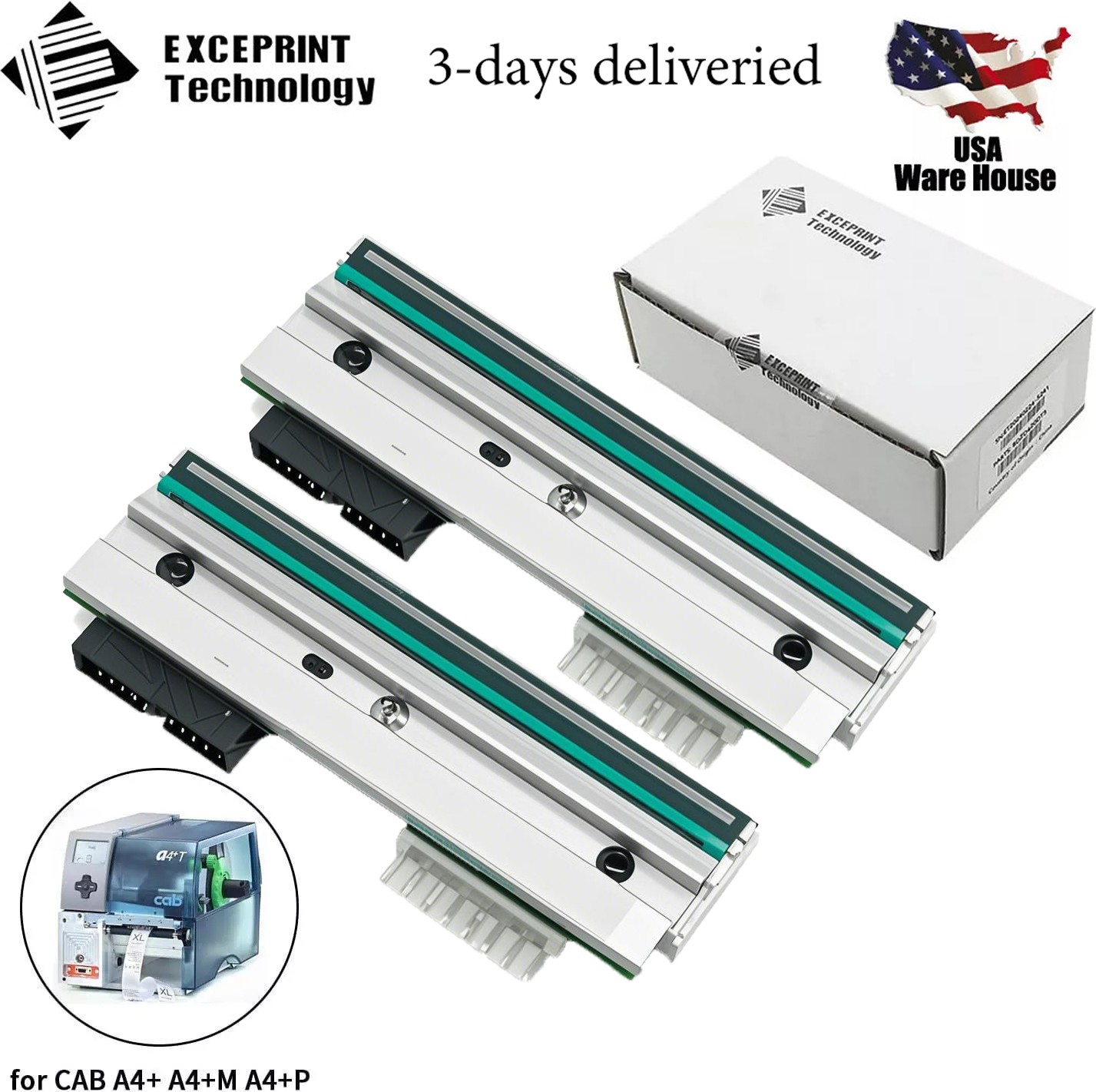 ✅ 2pcs Printhead for CAB A4 A4+ XD4T Thermal Label Printer 300dpi 5954072 USA ✅
