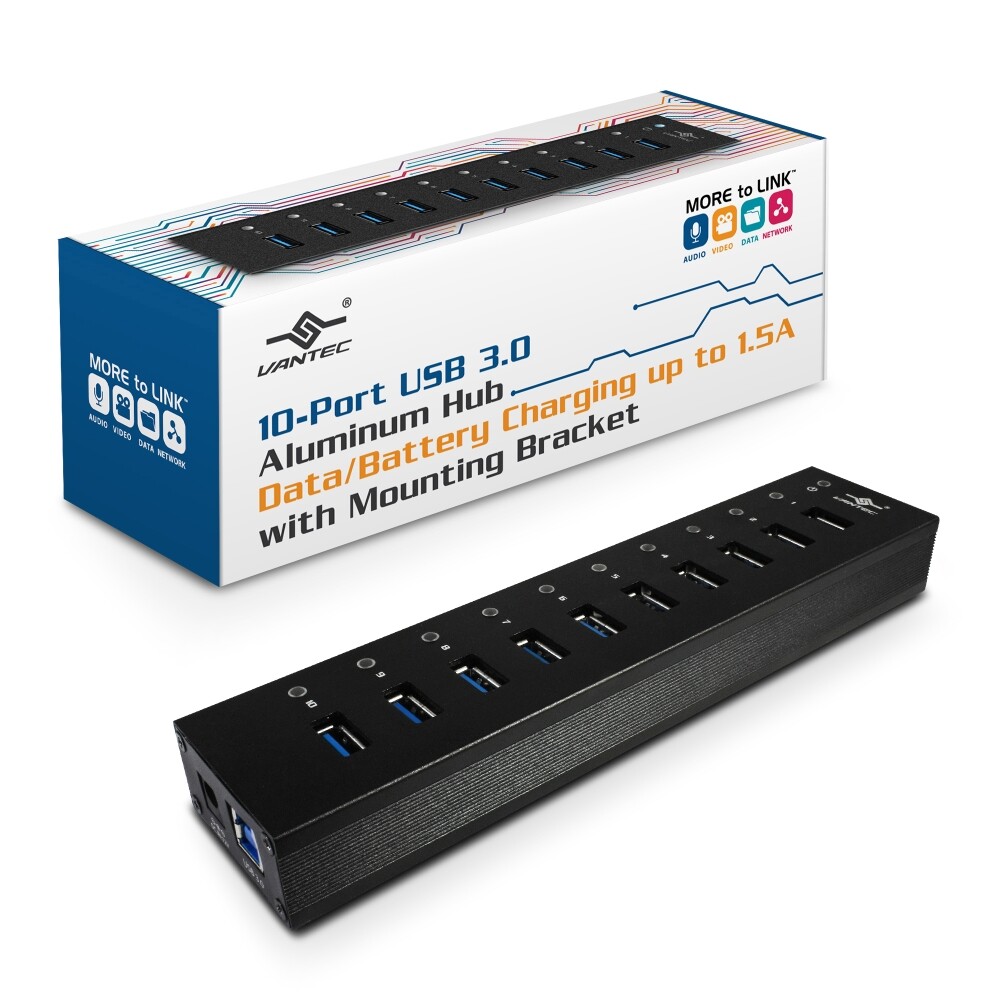  Vantec 10-Port USB 3.0 Aluminum Hub