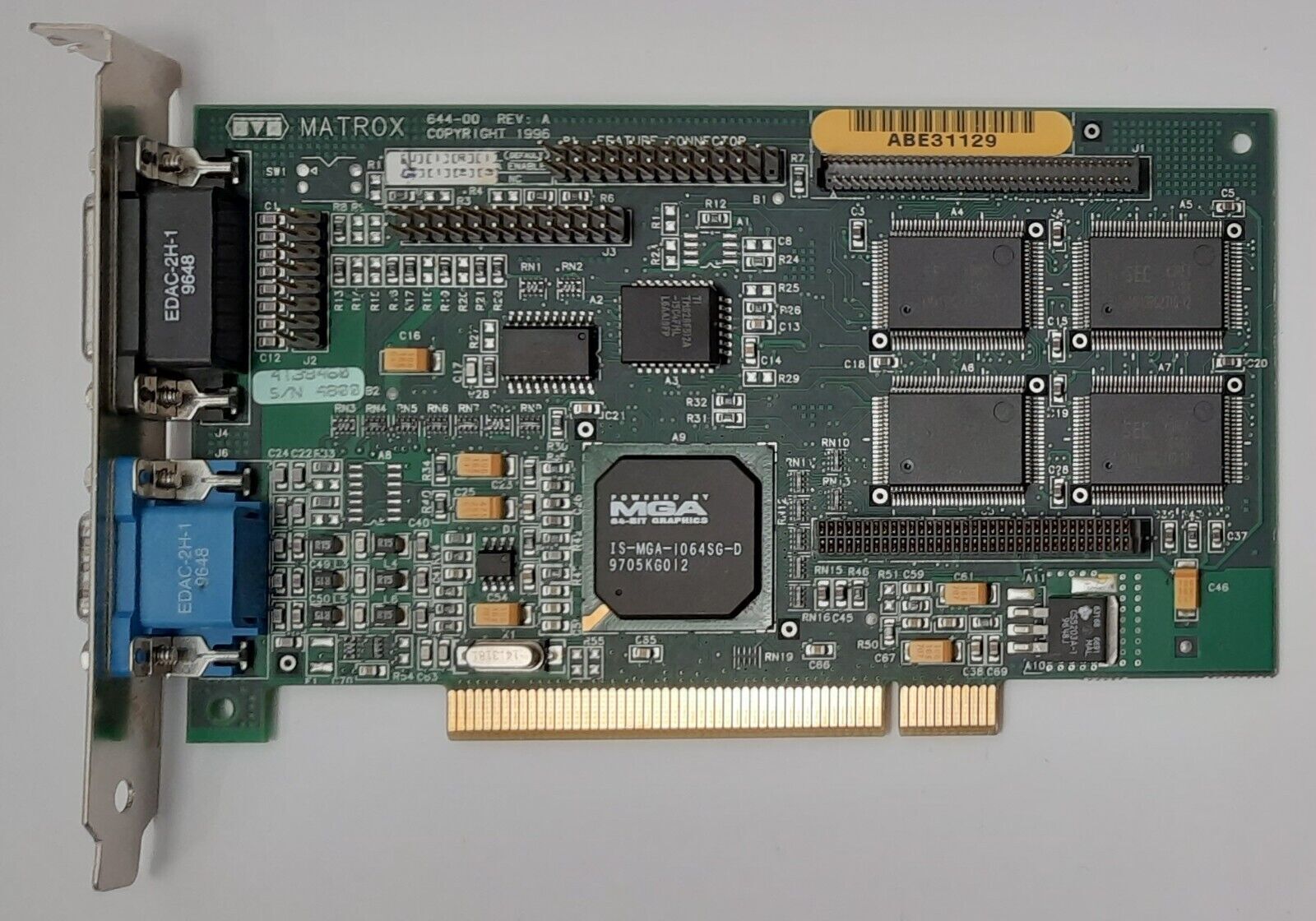 Matrox Mystique PCI Graphics Card (MGA-MYST/4I, MGA-1064SG, 4MB, Retro, 1997)