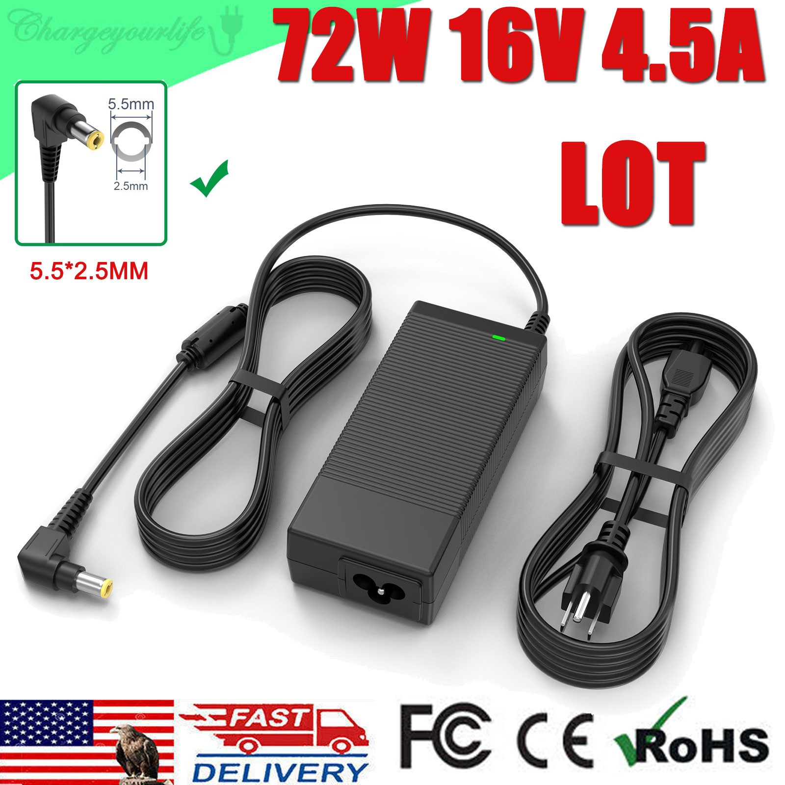 LOT 72W AC Adapter Power Charger for Panasonic Toughbook CF-31 CF-33 CF-54 FZ-55