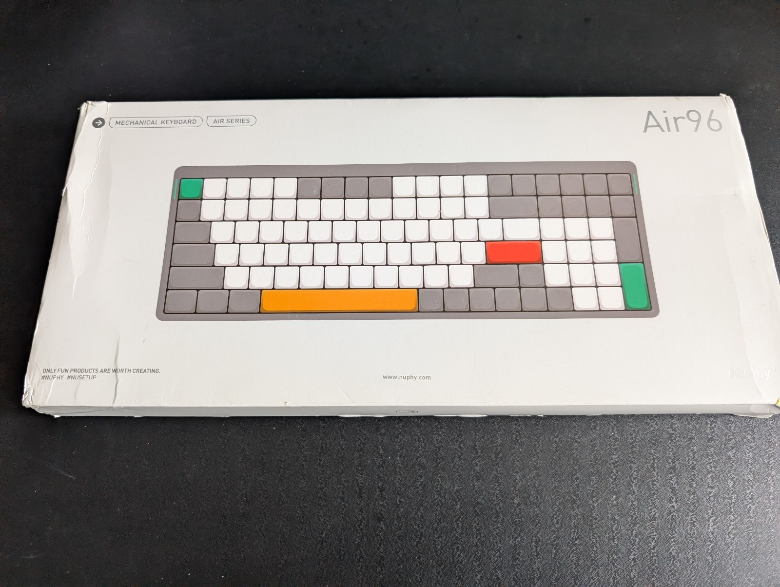 Nuphy Air96 V2 Low-Profile Mechanical Keyboard - Lunar Gray w/ Wood Wrist Rest