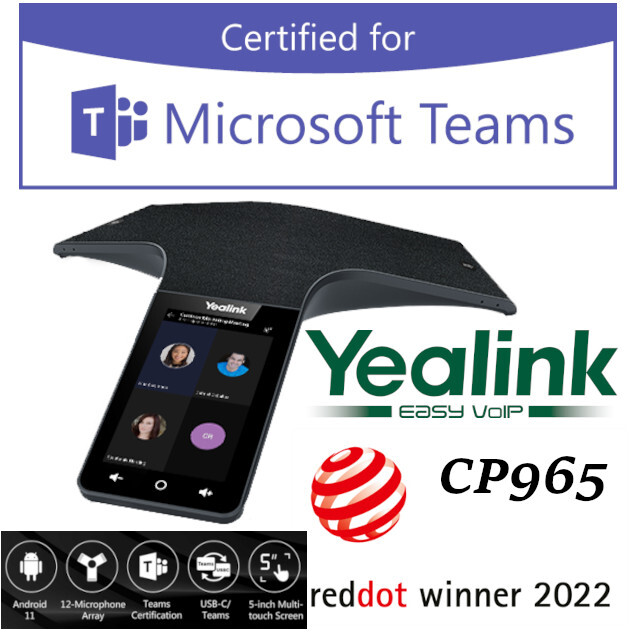 Yealink CP965 Conference Phone for Microsoft Teams Touch Screen 12 Mic Android