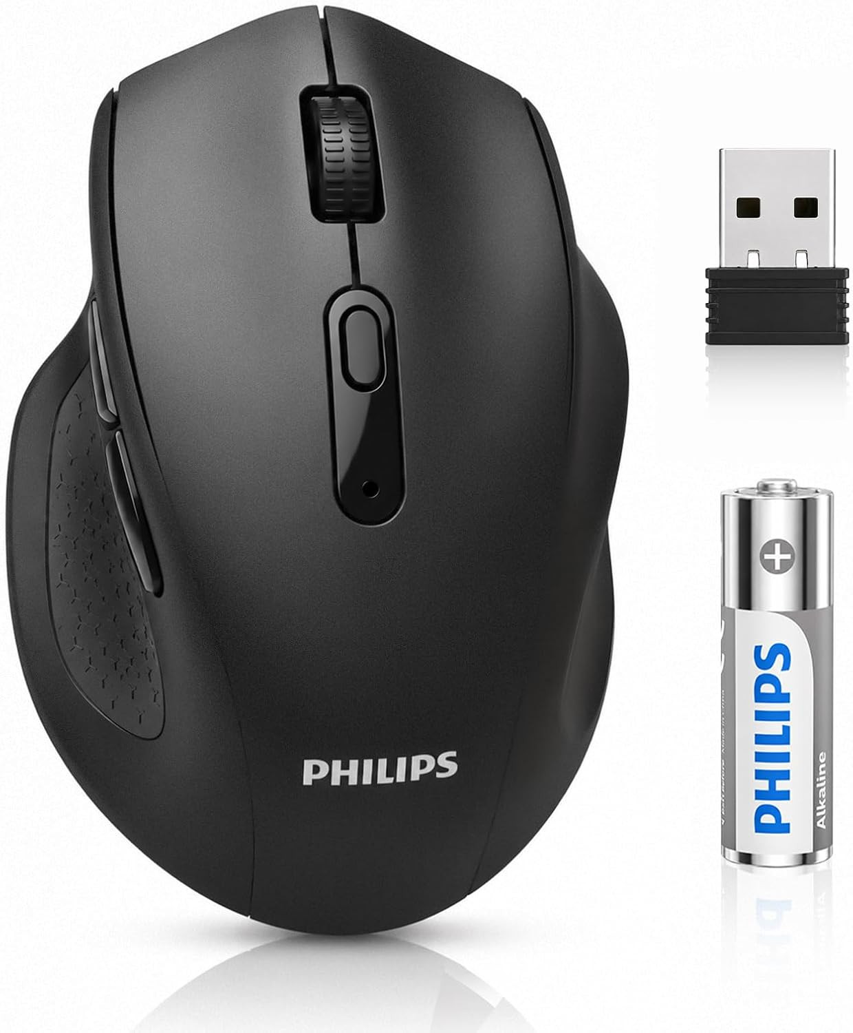 PHILIPS Wireless Mouse for Laptop, Silent Click, 4000 DPI High Precision