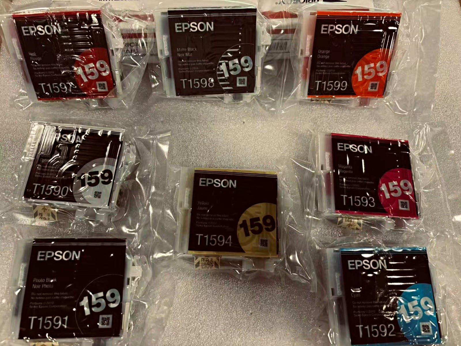 5sets   40pcs Epson Genuine T159 Ink Cartridge Lot T1590-1594 T1597-1599 Inkjet