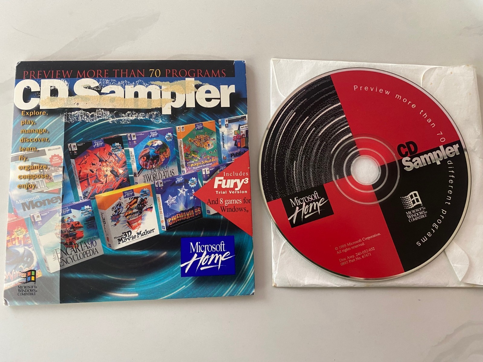 Vintage Microsoft Home CD Sampler 1995 CD-ROM Rare