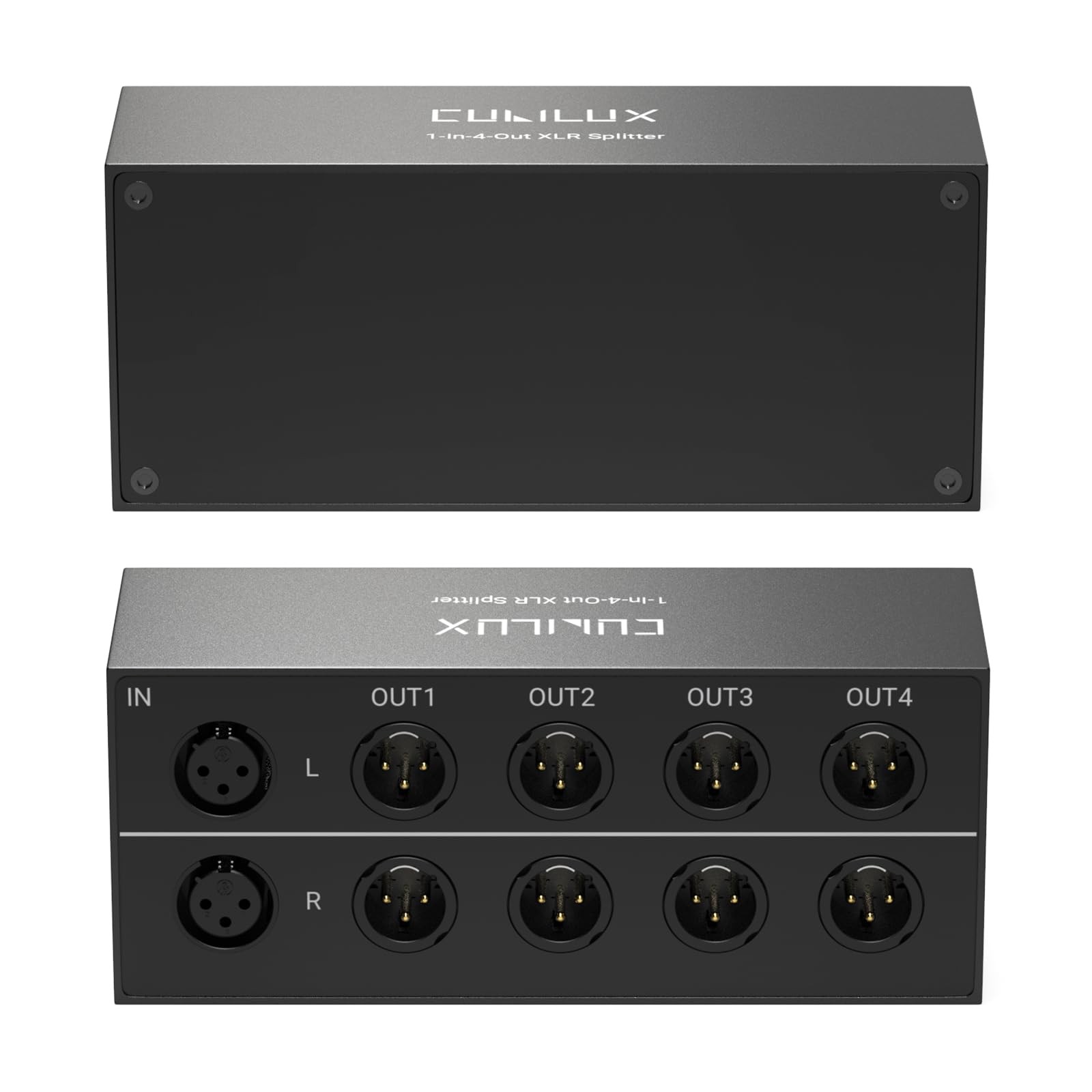 4-Way Balanced XLR Splitter Box, Passive Stereo 2-In-8-Out Audio Distributor ...