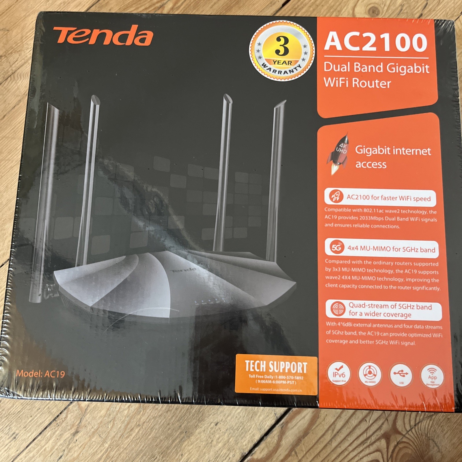 Tenda AC2100 Smart WiFi Router AC19 - Dual Band Gigabit Wireless
