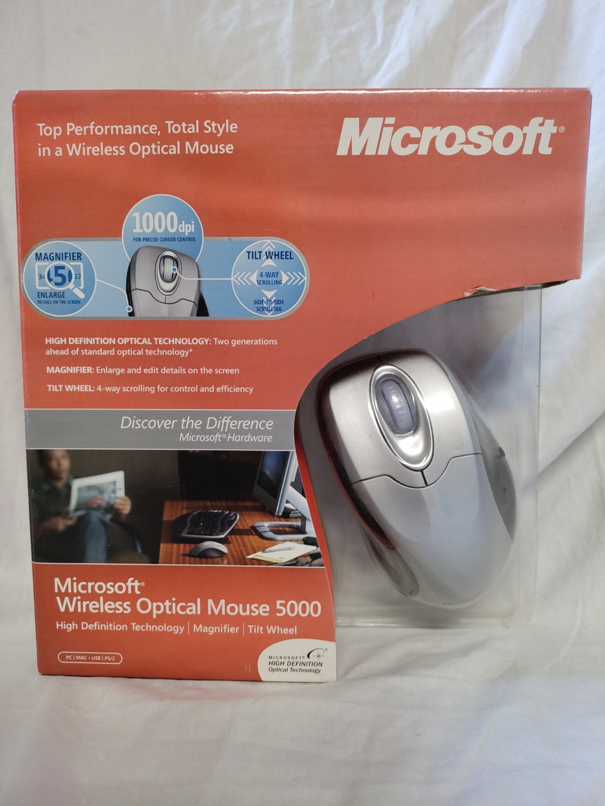 New & Sealed Microsoft Wireless Optical Mouse 5000