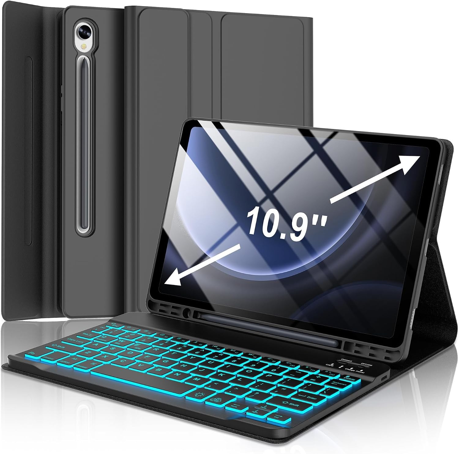 Samsung Galaxy Tab S9 FE Case, Wireless Bluetooth Keyboard, Detachable, S Pen Ho
