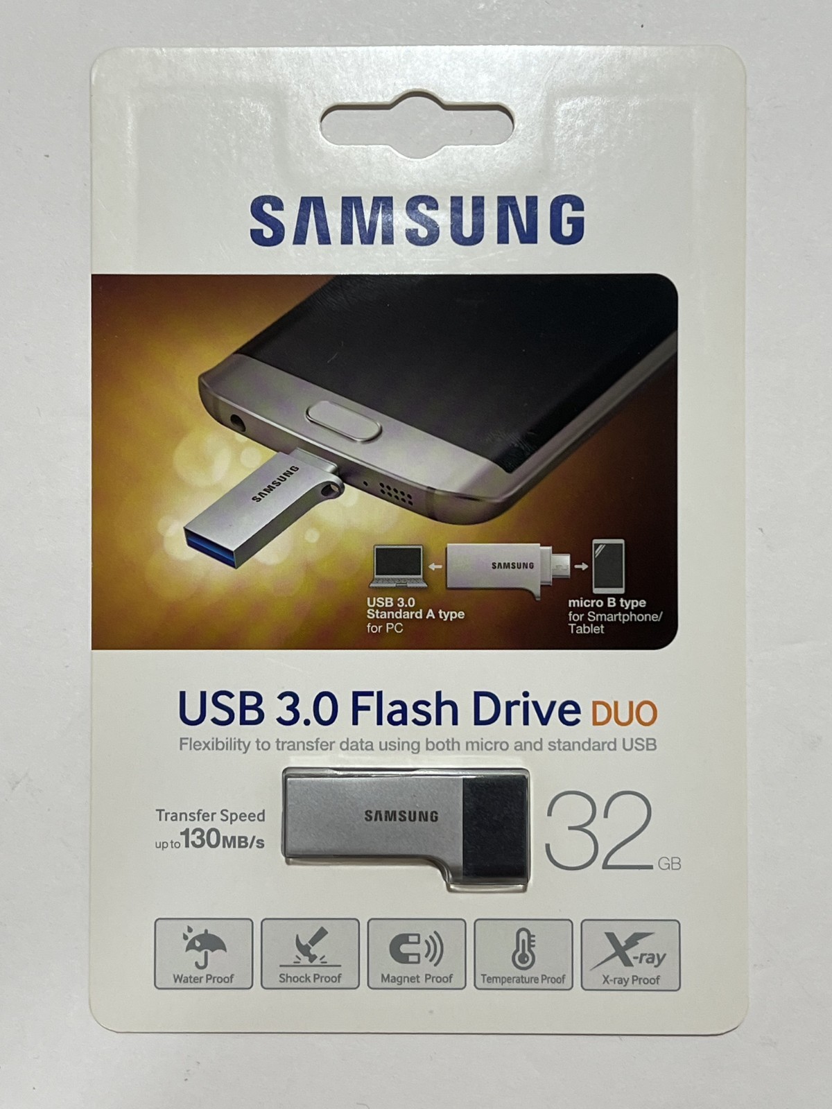 New Samsung 32GB DUO USB 3.0 Flash Drive Speed Up to 150MB/s MUF-32CB/AM