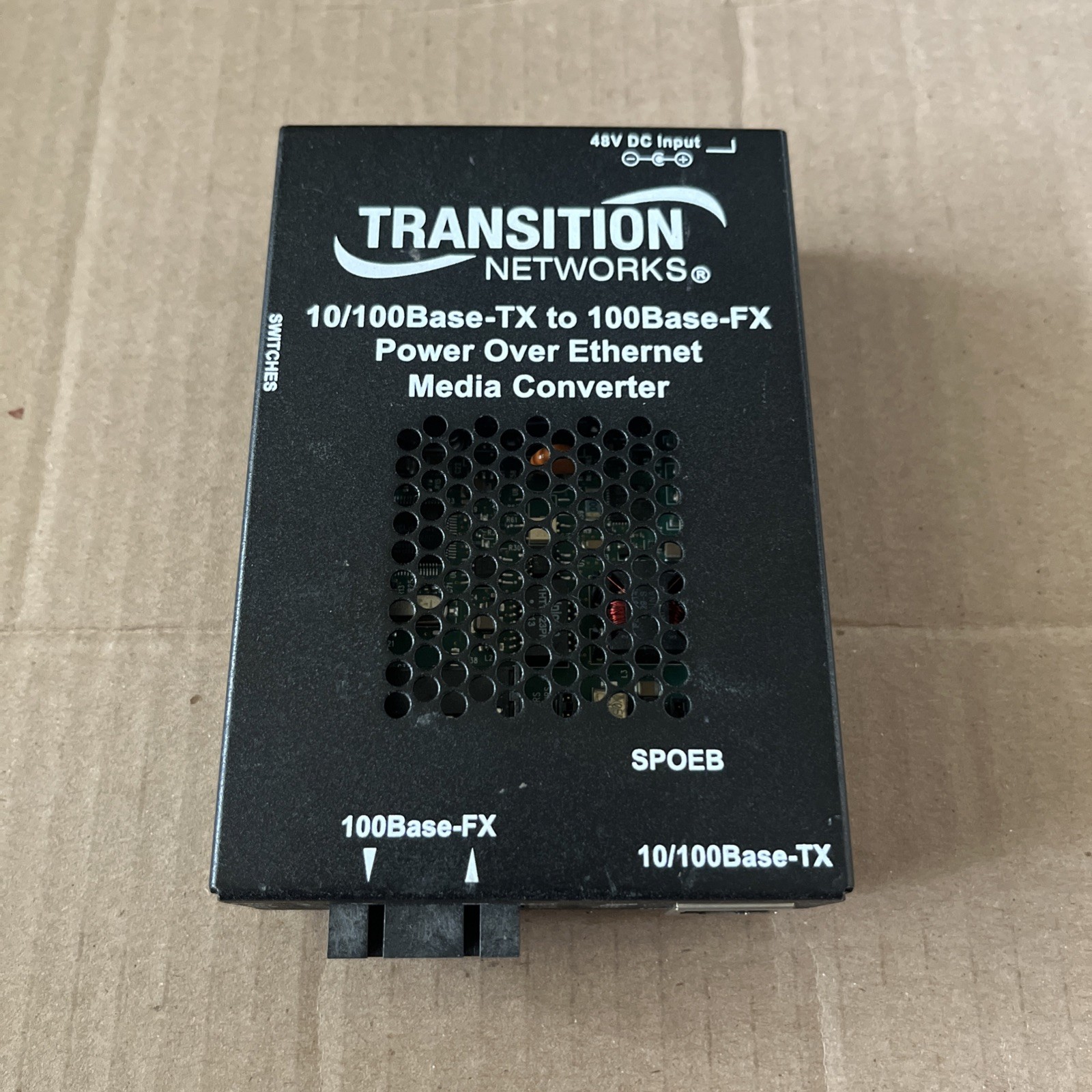Transition Networks 10/100Base-TX to 100Base-FX Media Converter SPOEB1013-100