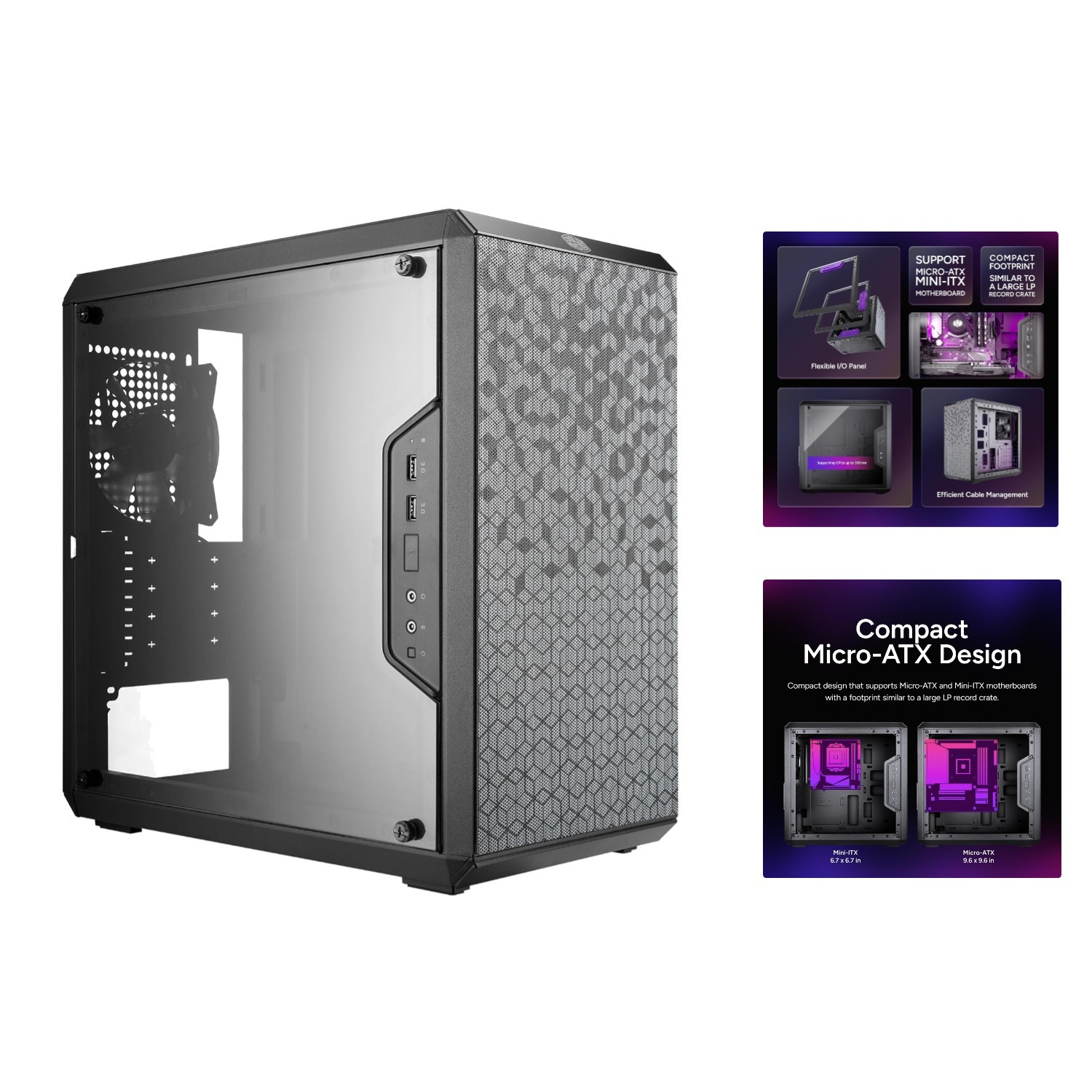 Master Box Q300L Mini-Tower: High Airflow Micro-ATX Case with Transparent Panel