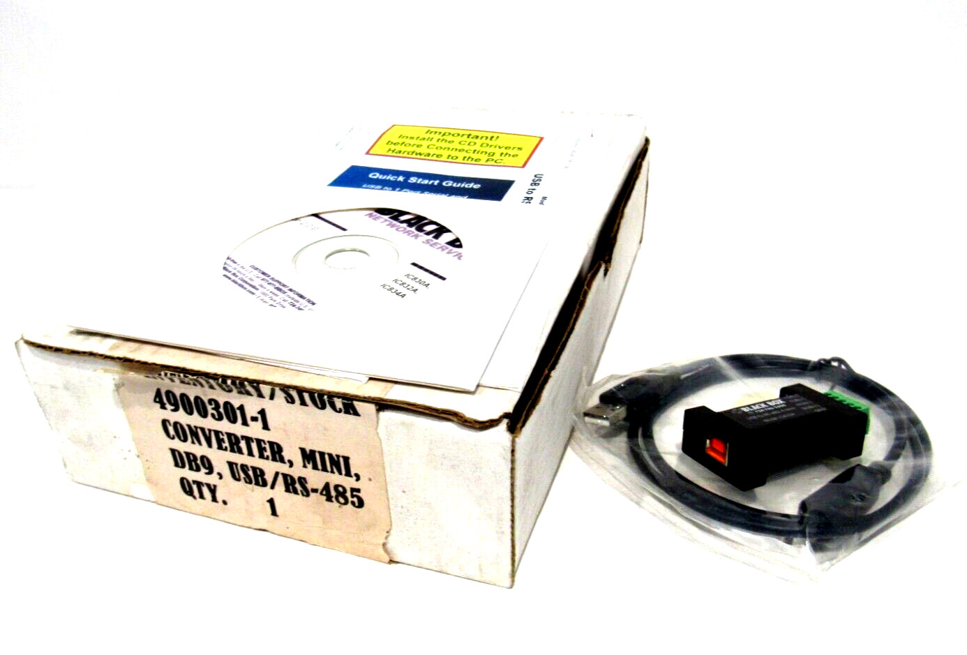 NEW BLACK BOX USB / RS-485 WIRE W/TERMINAL BLOCK USBRS485