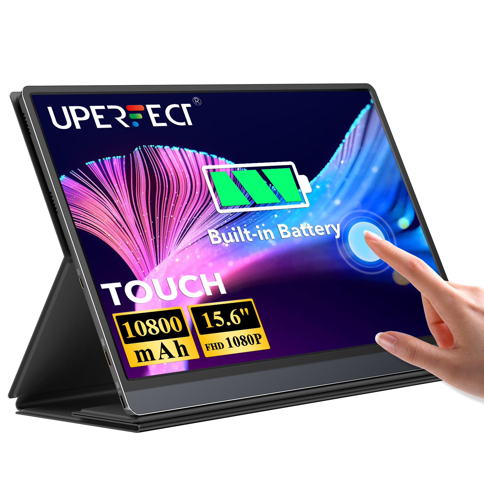 120Hz Touchscreen Battery 15.6" Portable Monitor 1920*1080 USB C Second Screen