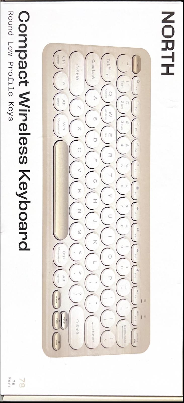 North Compact Round Key Wireless Keyboard - Beige