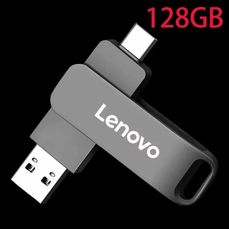 Lenovo USB 3.2 512GB OTG Flash Drive USB-C Type-C Metal Memory Stick Pen Drive