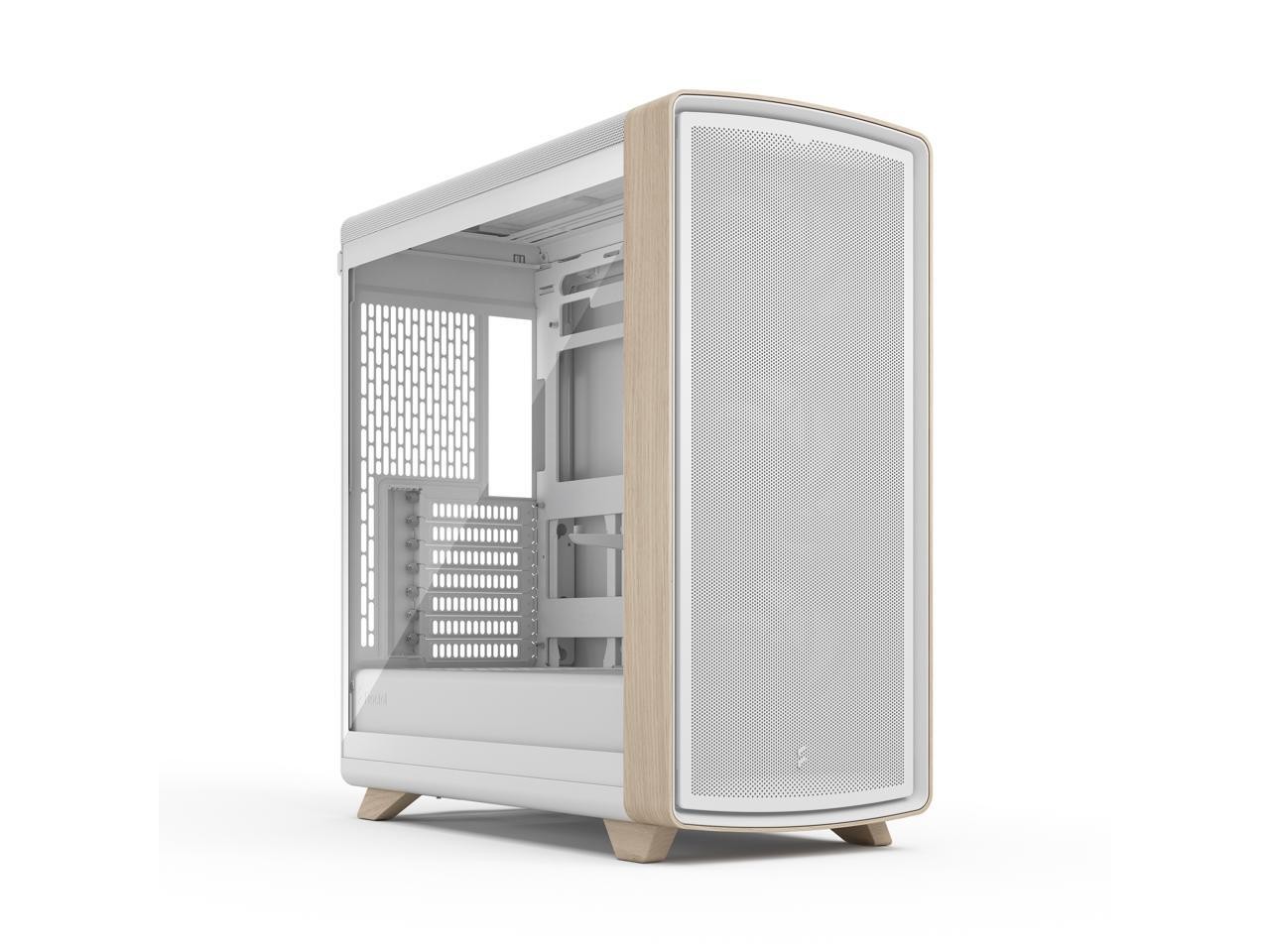 Fractal Design Summit Chalk White TG Light Oak PC Gaming Case - Tempered Glass S