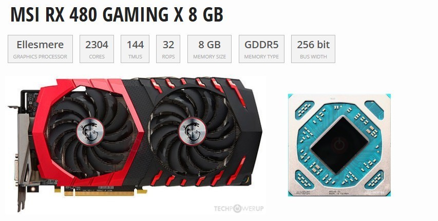 MSI AMD Radeon RX 480 Gaming X 8GB GDDR5 Graphics Card✅2x DP 2x HDMI DVI✅