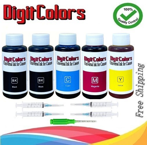 5x100ml Refill ink Canon PG-275 CL-276 Ink Cartridges Black Color TS3520 TS3522