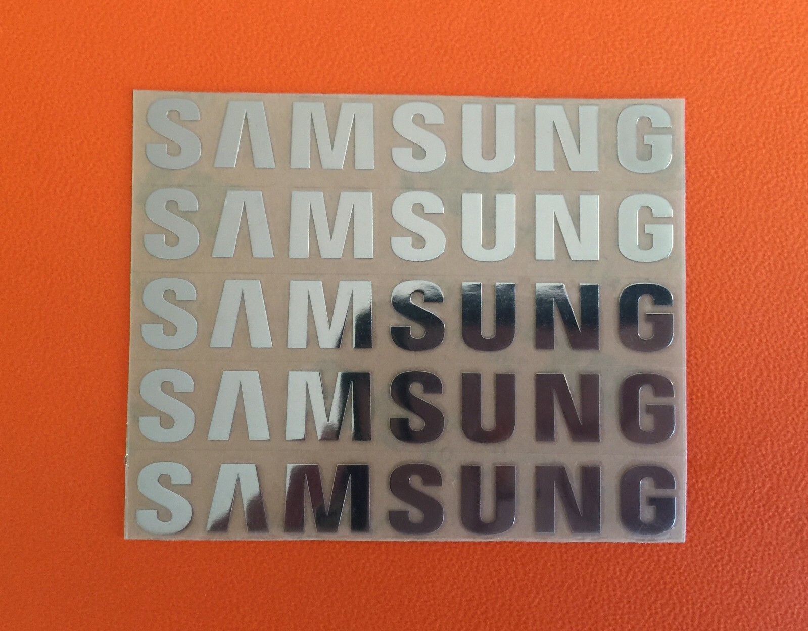 5 pcs Sticker for SAMSUNG Label Aufkleber Badge Logo 30mm x 6mm Chrome color