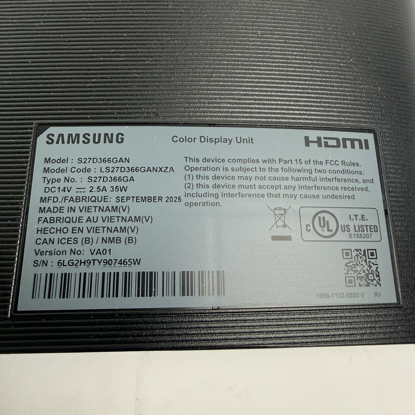 Samsung 27" Essential S3 S36GD FHD 1800R Curved Computer Monitor PC1723582
