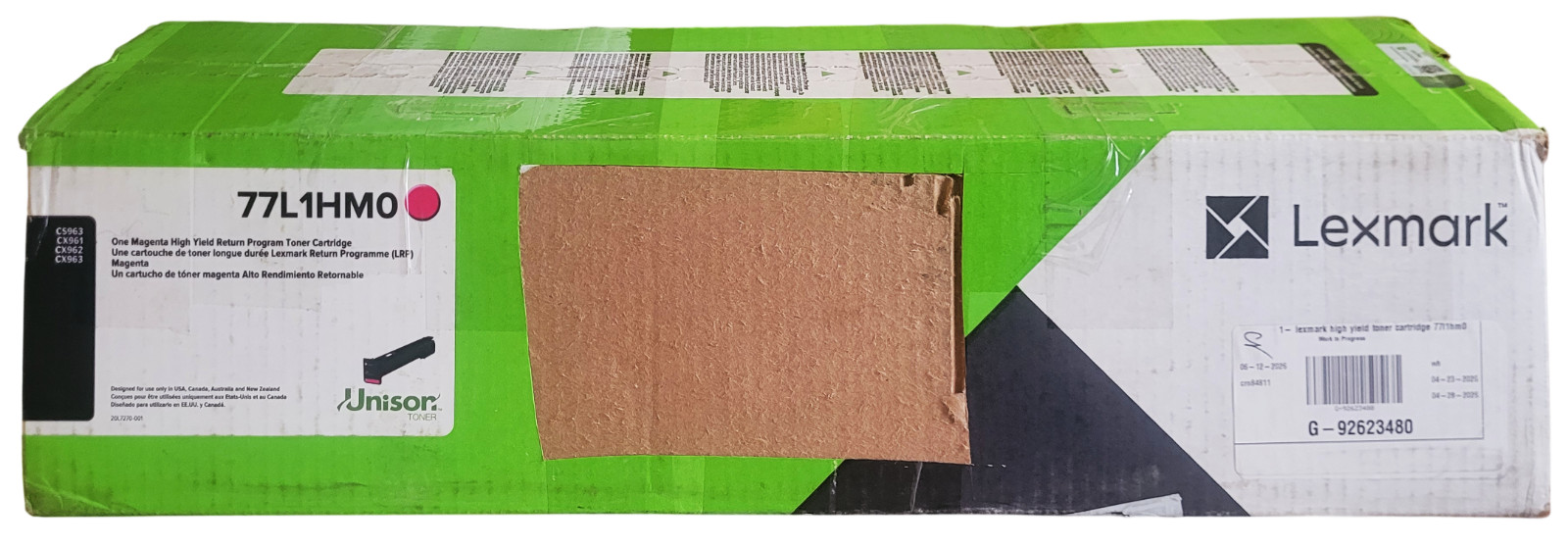 Lexmark 77L1HM0 Magenta High Yield Toner Cartridge With Open Box See Description