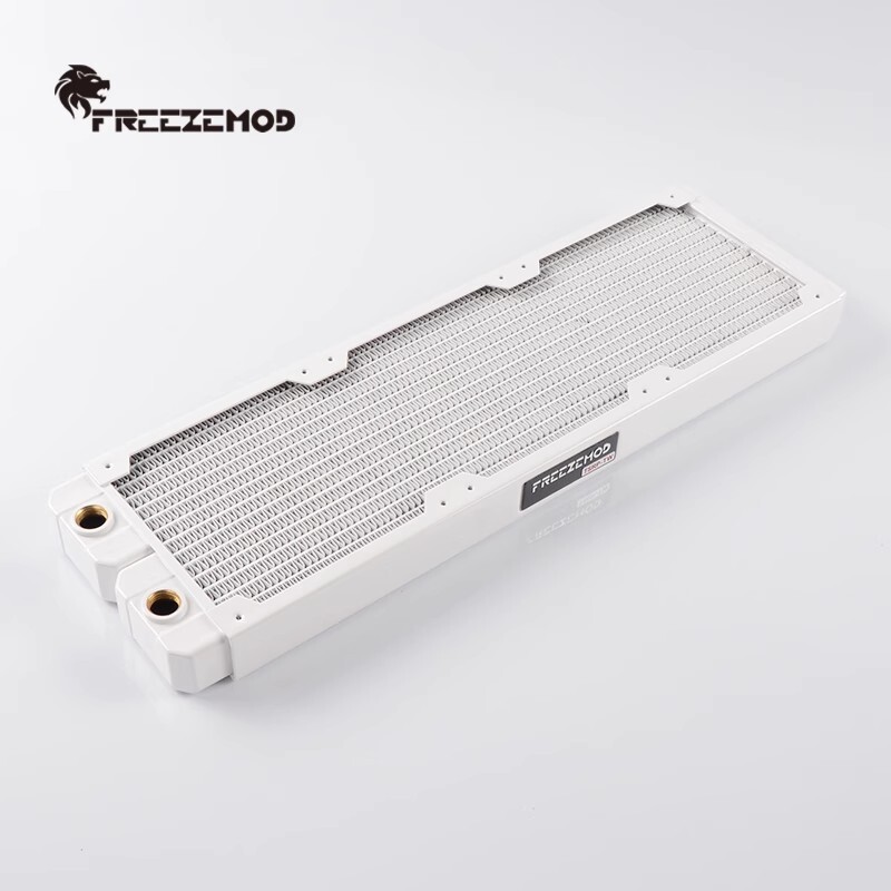 FREEZEMOD 360mm Computer Water-cooled Copper Radiator Row 14 Flat Tubes  white