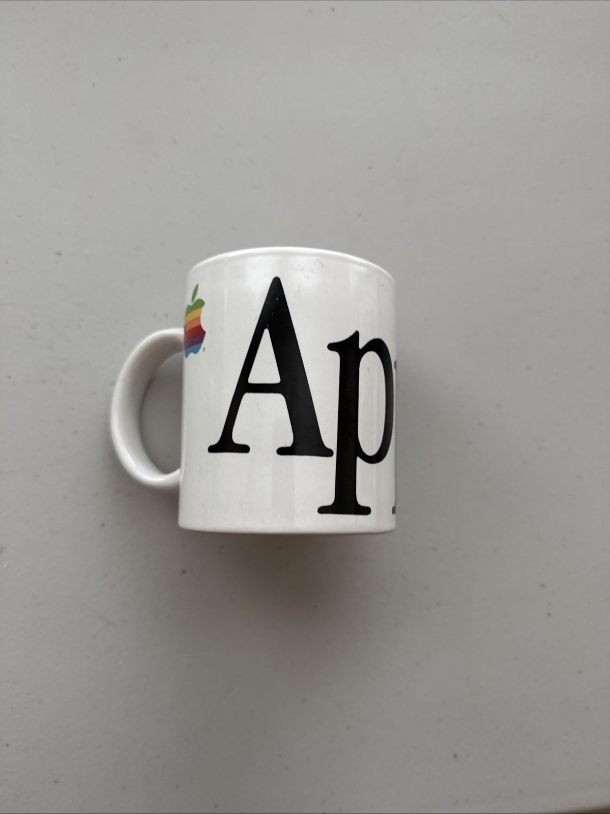 Apple Macintosh Computer Old Rainbow Logo Coffee Mug 11oz Ceramic Vintage 80's 