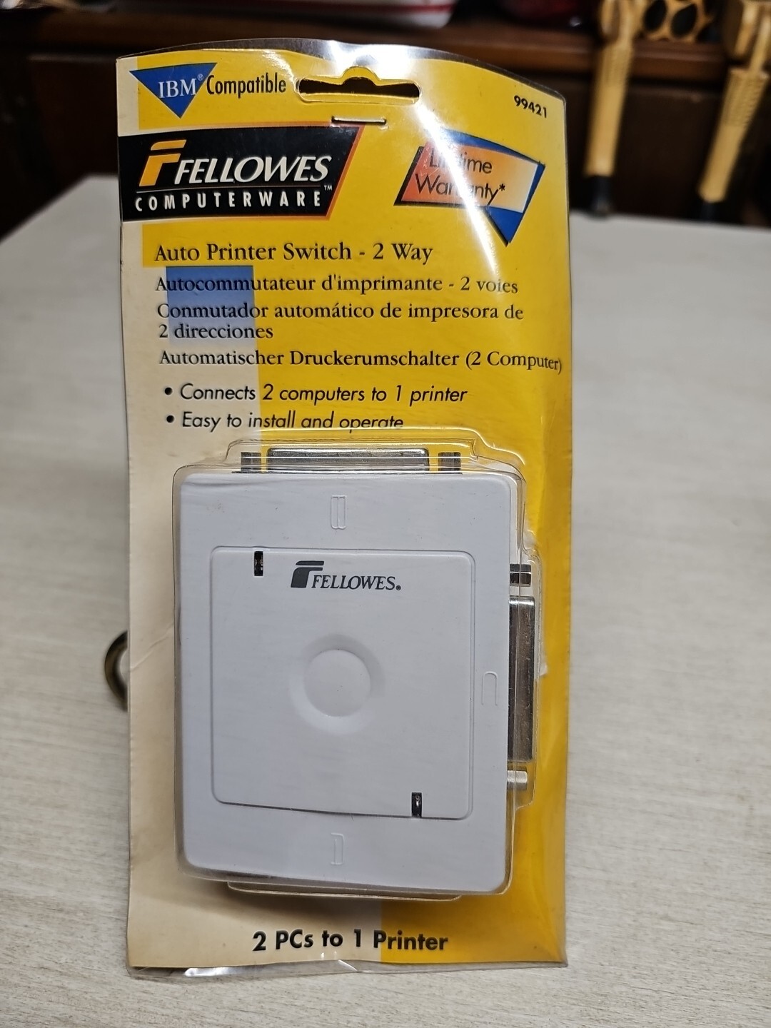 FELLOWES Auto 2-Way PRINTER SWITCH #99421 - NIB IBM Compatible NEW VINTAGE (OK)