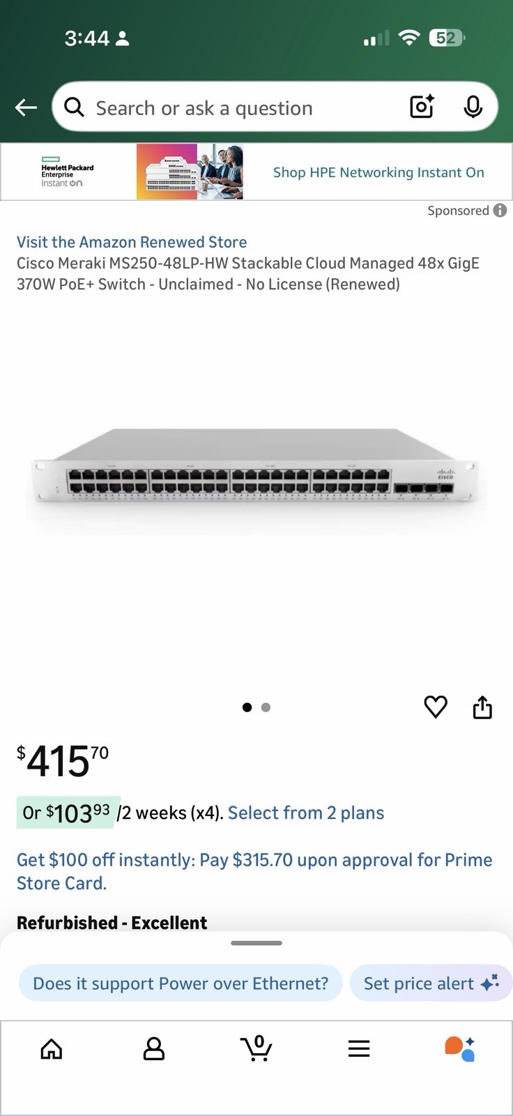 Cisco Meraki MS250-48LP Ethernet Switch
