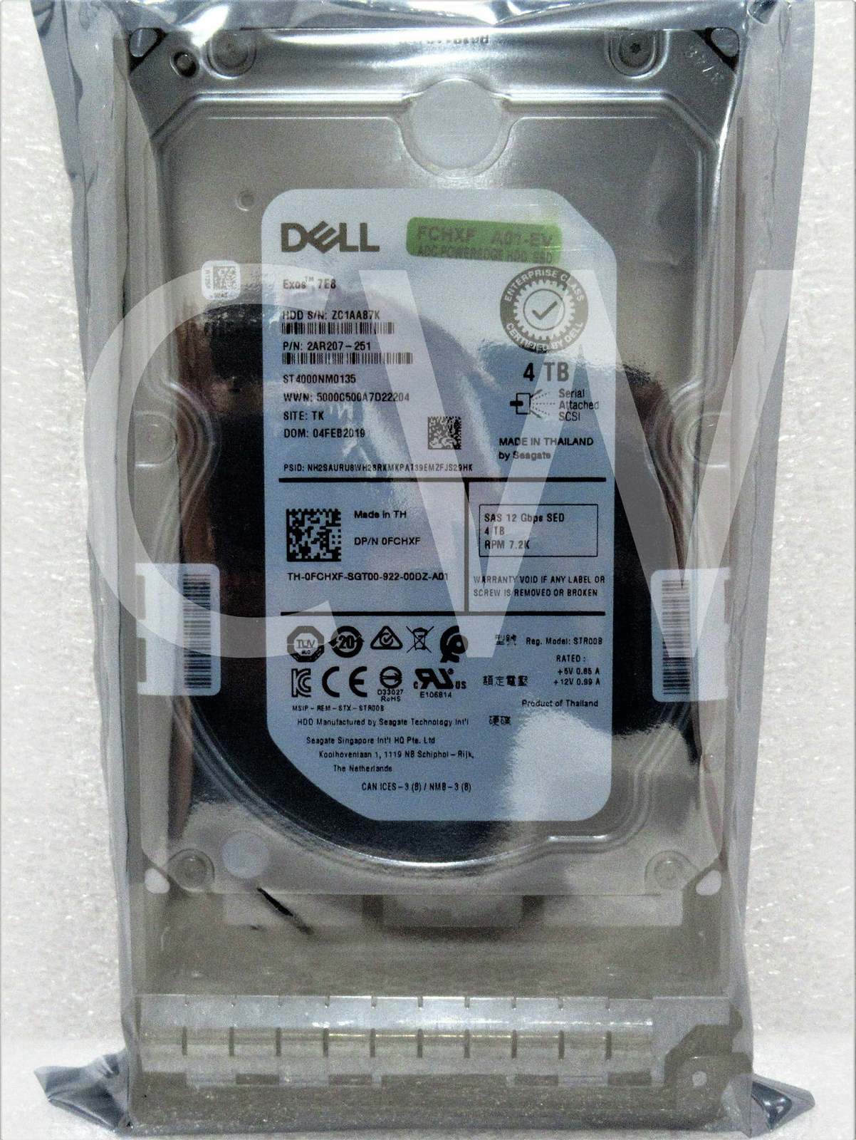 ST4000NM0135 FCHXF DELL 4TB 7.2K SAS 12Gb/s ENT SED 3.5in HDD 0FCHXF
