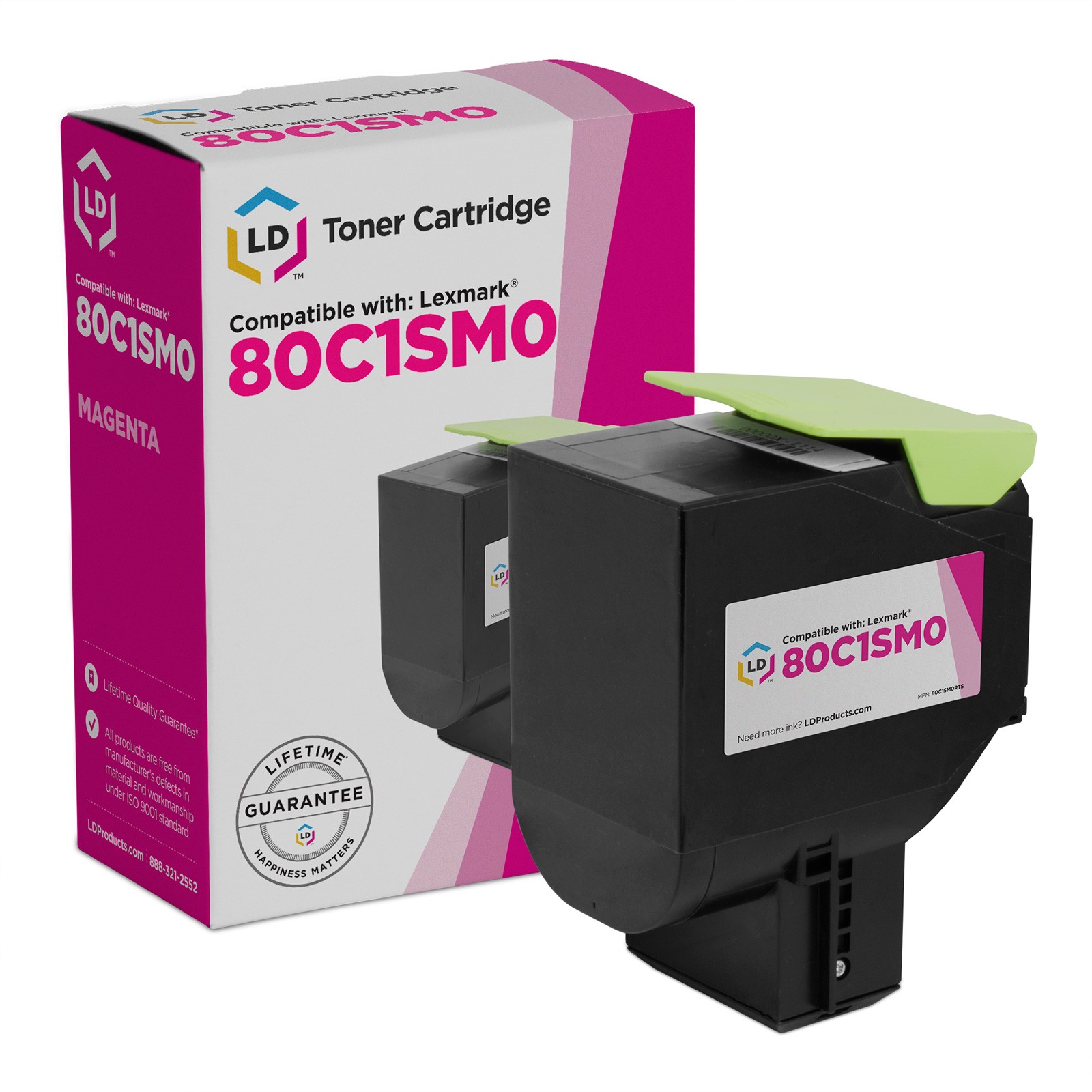 LD Products Toner Cartridge Replacement for Lexmark 801SM 80C1SM0 (Magenta)
