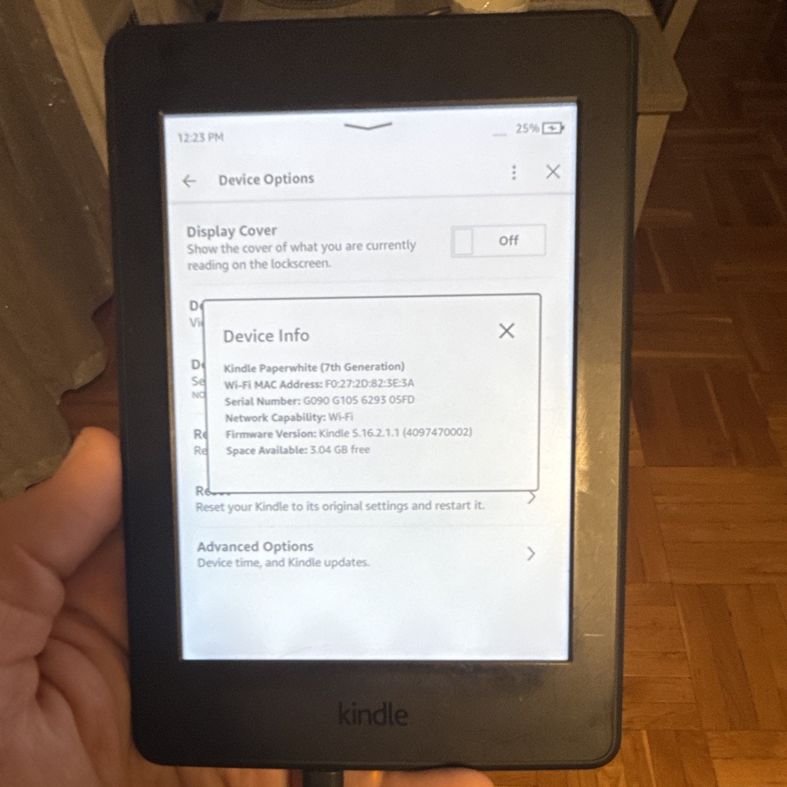 Amazon Kindle 6in Wi‑Fi eBook Reader 3GB Black (Language Setup Screen)