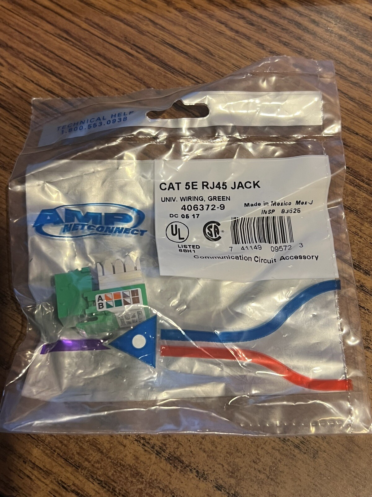 AMP NetConnect - 406372-9 - CAT 5E - RJ45 Jack ~ Green