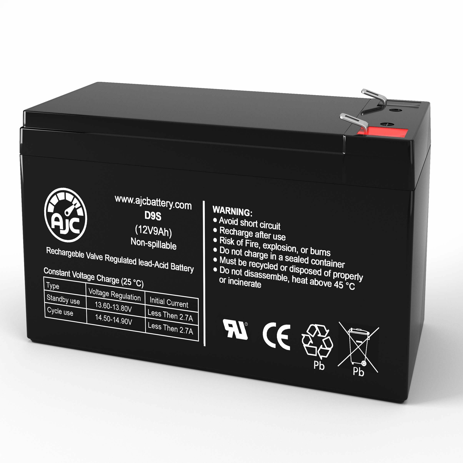 AJC Battery Compatible with Dell 2700W K802N-3U 12V 9Ah UPS Battery