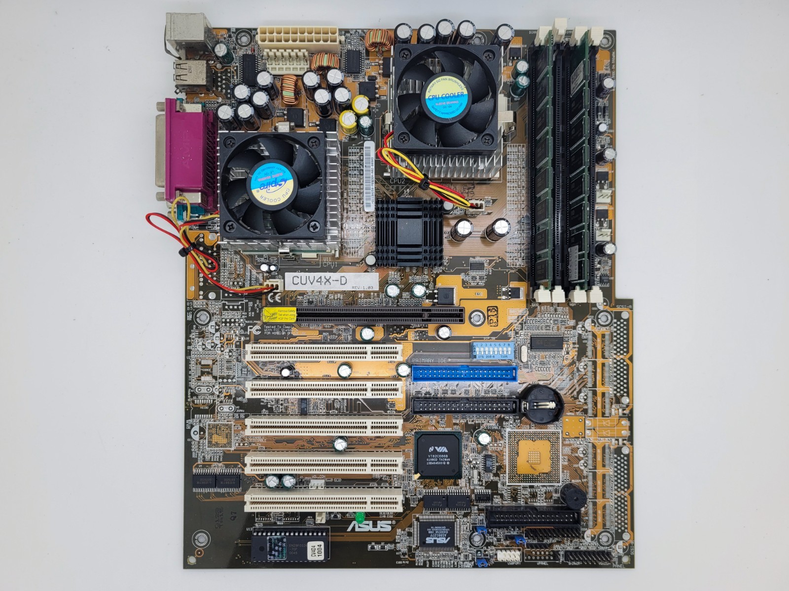 ASUS CUV4X-D (Rev. 1.03) ATX Motherboard, 2 x INTEL Pentium III 1Ghz, 1GB RAM