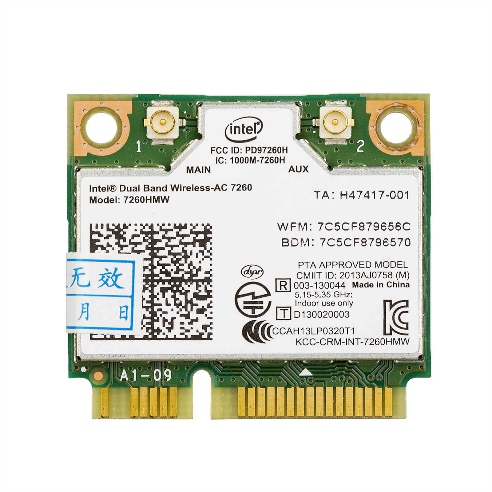 7260HMW Dual Band AC 7260 WiFi Bluetooth Half Mini PCIe Wireless Network Card