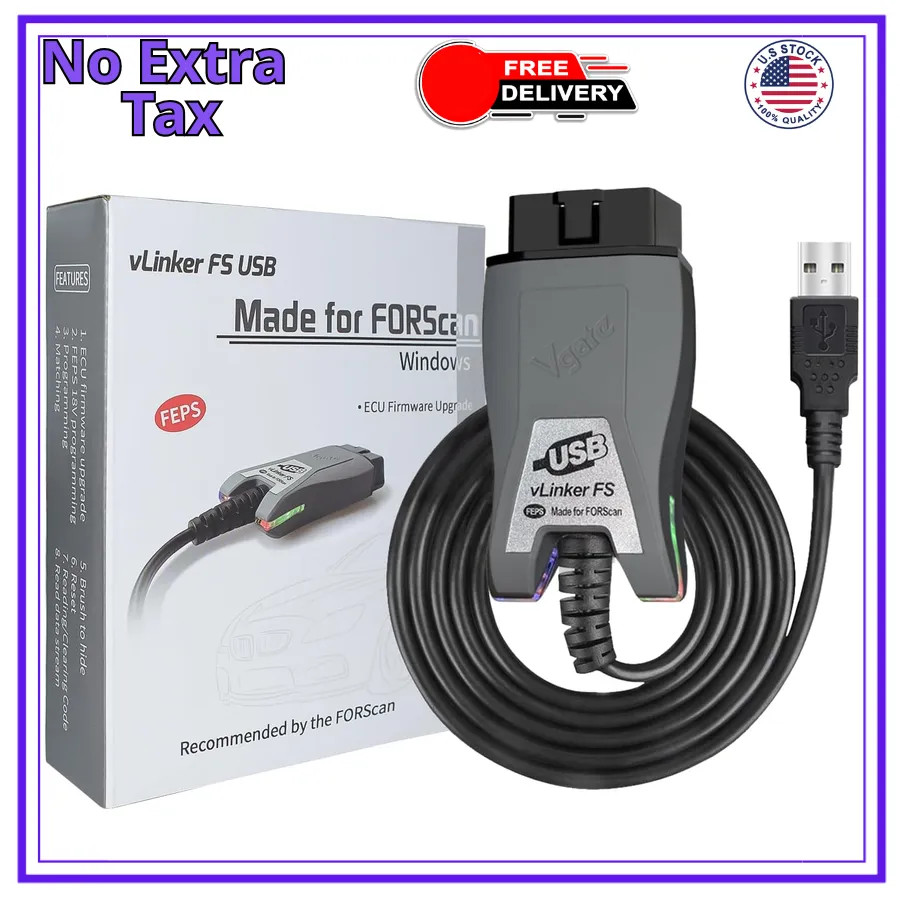 Vgate vLinker FS USB OBD2 Adapter for FORScan HS MS CAN Auto Switch Diagnostic