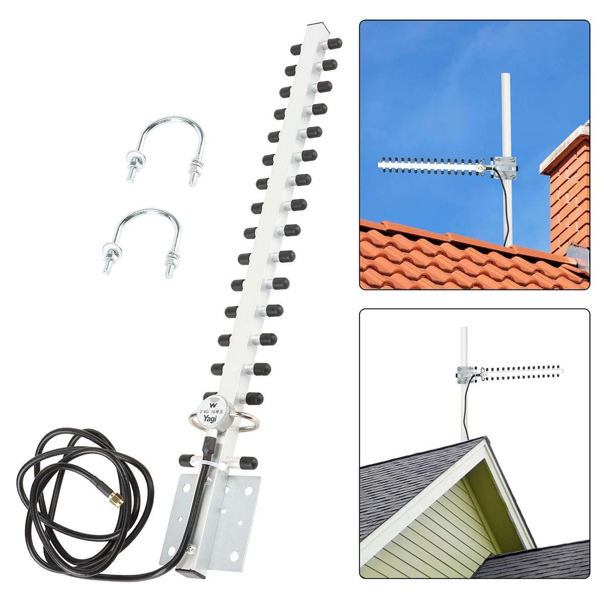 2.4G Yagi WiFi Antenna 25dBi Outdoor Directional Signal for Wireless Card Router