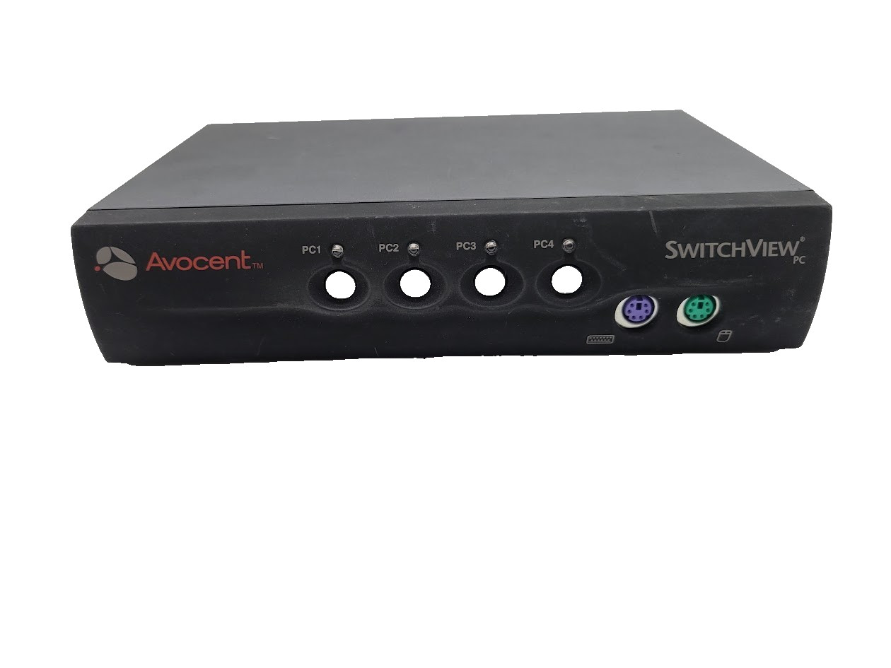 Avocent Switchview PC PS2 4 Port KVM Server Selector VGA Mouse KB